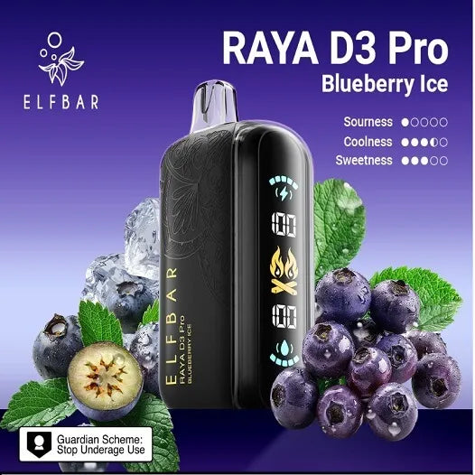 Elf Bar Raya D3 Pro 30K – Blueberry Ice - Vape Shop Surat