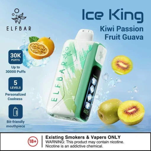 Elf Bar Ice King – Kiwi Passion Fruit Guava – 30K - Vape Shop Surat