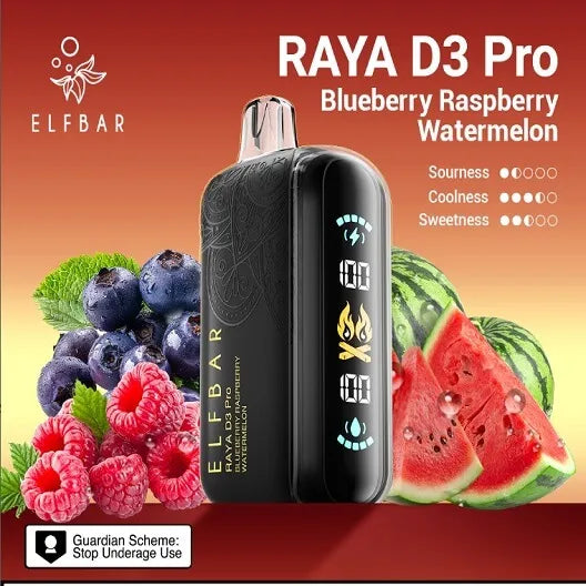 Elf Bar Raya D3 Pro 30K Blueberry Raspberry Watermelon - Vape Shop Surat