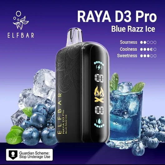 Elf Bar Raya D3 Pro 30K Blue Razz Ice - Vape Shop Surat