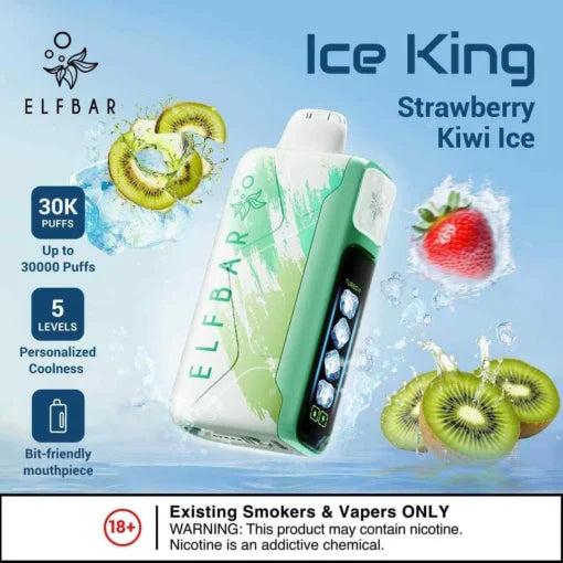 Elf Bar Ice King – Strawberry Kiwi Ice – 30K - Vape Shop Surat