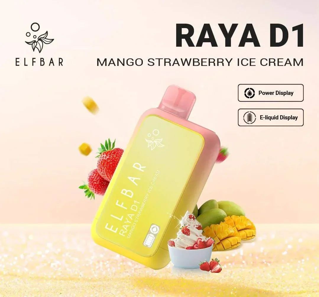 ELF BAR RAYA D1 – Mango Strawberry Ice Cream - Vape Shop Surat